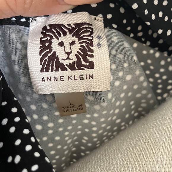 Anne Klein Black and White‎ Dotted Sleeveless Top Size L - Picture 2 of 4